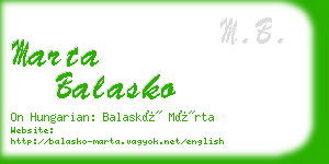 marta balasko business card